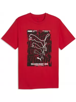 Férfi póló PUMA GRAPHICS BOX TEE 69436611 MINDEN IDŐK PIROS