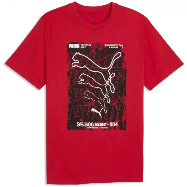  Férfi póló PUMA GRAPHICS BOX TEE 69436611 MINDEN IDŐK PIROS 
