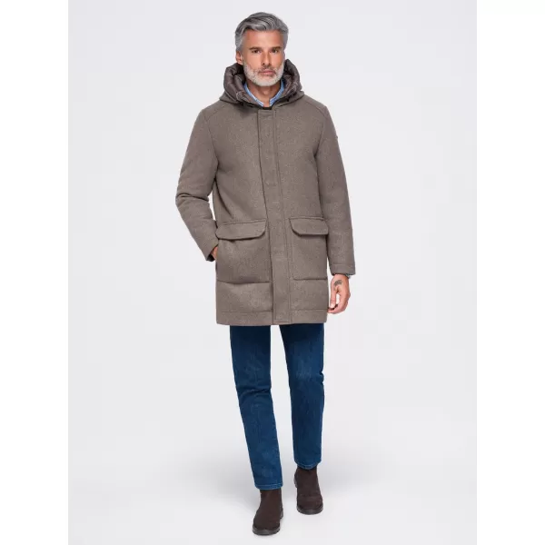  Férfi parka OMBRE OM-COWC-0161 HAMUSZÜRKE 