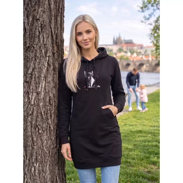  Hosszabbított női pulóver ALTISPORT ALW091419 FEKETE RÓZSASZÍN 