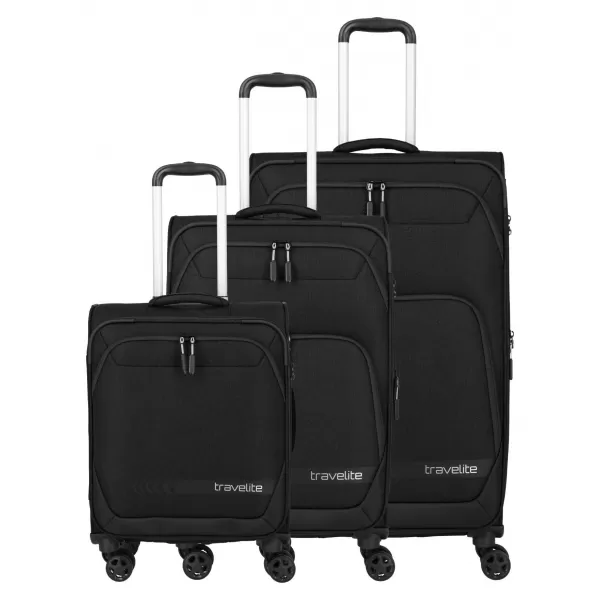  Egy sor bőrönd TRAVELITE Kick Off 4w S, M exp, L exp FEKETE 