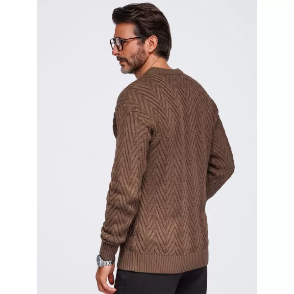  Férfi pulóver OMBRE OM-SWSW-0190 BARNA 