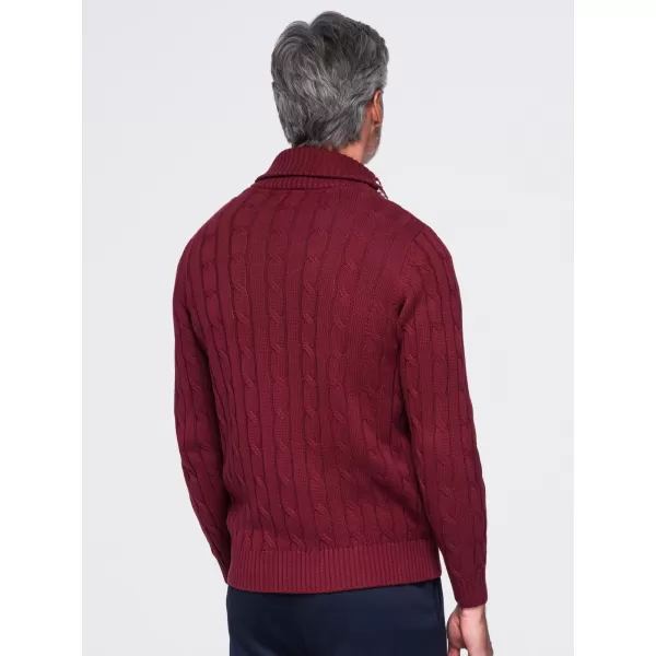  Férfi kardigán OMBRE OM-SWCD-0196 BURGUNDIA 