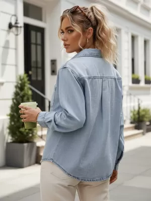 Női ing DSTREET DY0490 KÉK