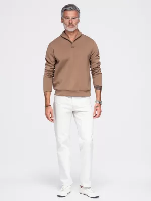 Férfi pulóver OMBRE OM-SSNZ-0262 BARNA