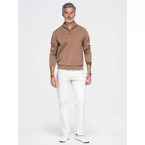  Férfi pulóver OMBRE OM-SSNZ-0262 BARNA 