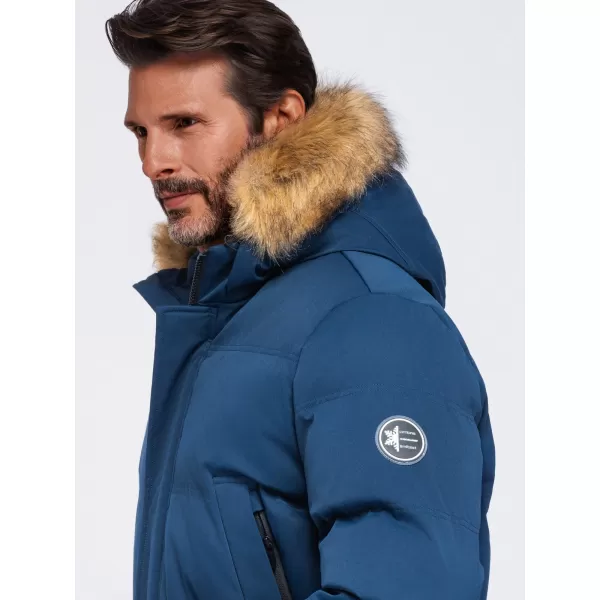  Férfi parka OMBRE OM-JALJ-0310 SÖTÉTKÉK 