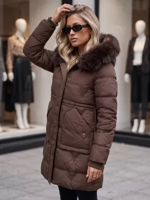 Női kabát DSTREET TY5825 BARNA