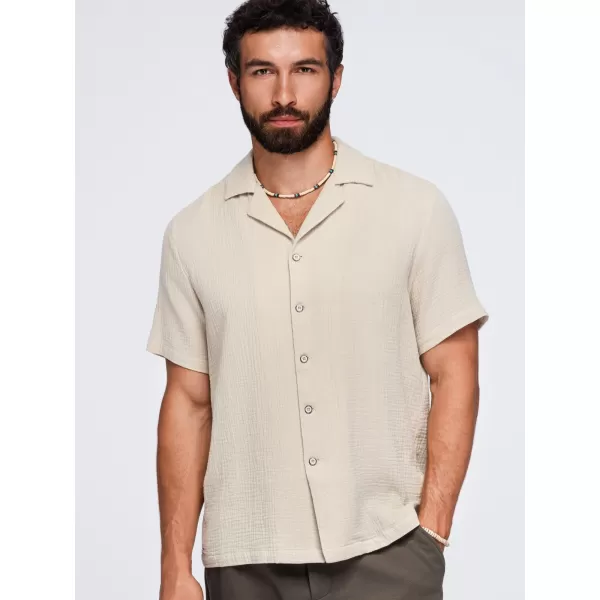  Férfi ing OMBRE OM-SHSS-0223 BÉZS 