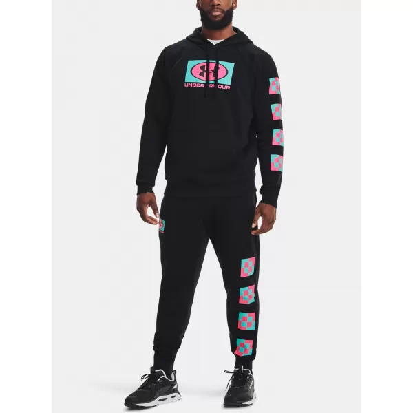  Férfi melegítőnadrág UNDER ARMOUR UA RIVAL FLEECE GEO JOGGER 1366437-001 FEKETE 