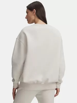 Női pulóver UNDER ARMOUR ICON FLEECE OS CREW 1379475-110 FEHÉR