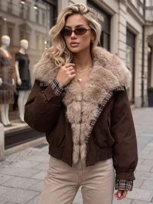 Női kabát DSTREET TY5839 BARNA