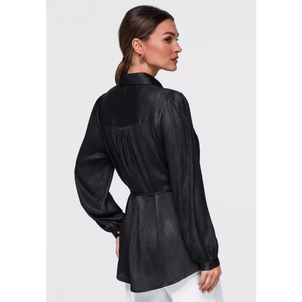  Női ing OMBRE OW-SH-E0071 FEKETE 