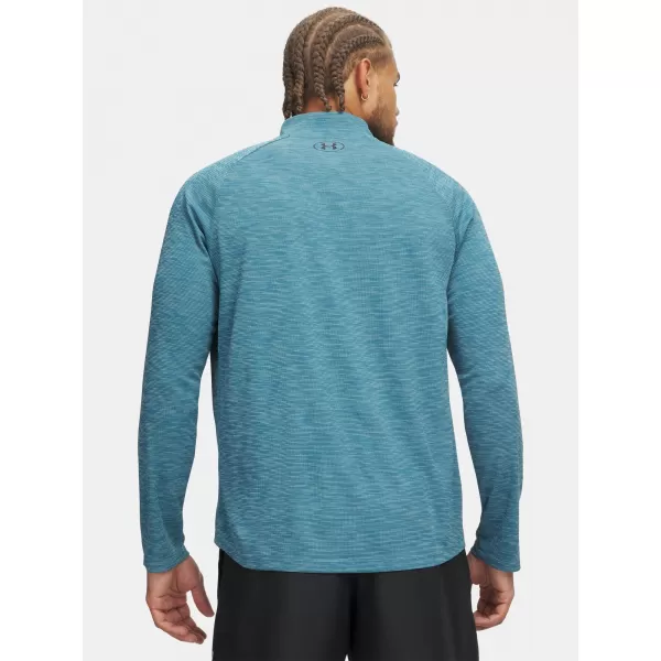  Férfi póló UNDER ARMOUR TECH TEXTURED 1/2 ZIP 1382797-466 KÉK 