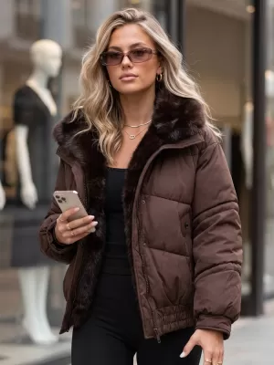 Női kabát DSTREET TY6006 BARNA