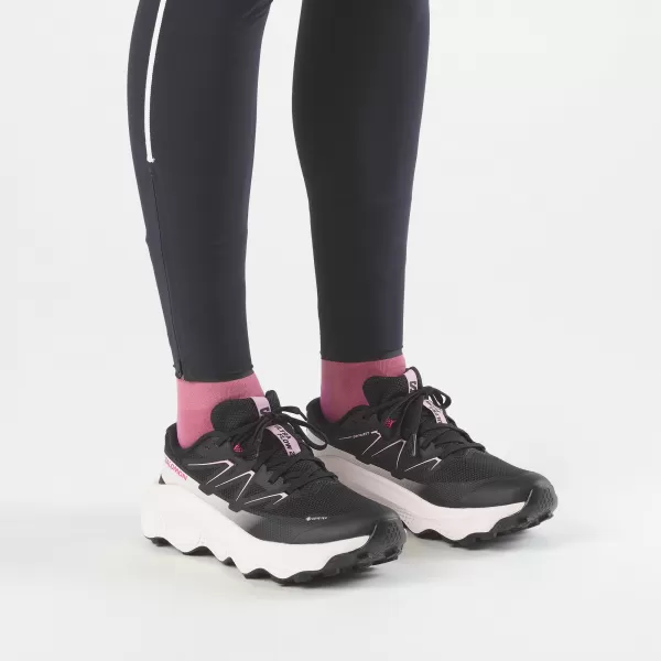  Női cipők SALOMON ULTRA FLOW 2 GORE-TEX L49299500 FEKETE/HAJNALRÓZSASZÍN/VANÍLIA JÉG 