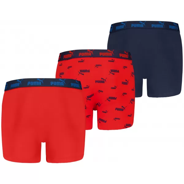  Gyermek boxerek PUMA ELEMENTS BOYS LOGO PRINT BOXERS 3P 93896803 VÖRÖS / SÖTÉTKÉK 