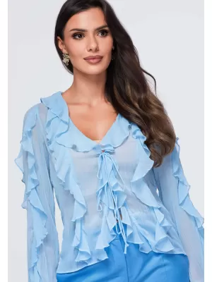 Női blúz OMBRE OW-TS-E0078 KÉK
