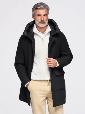 Férfi parka OMBRE OM-COWC-0161 FEKETE