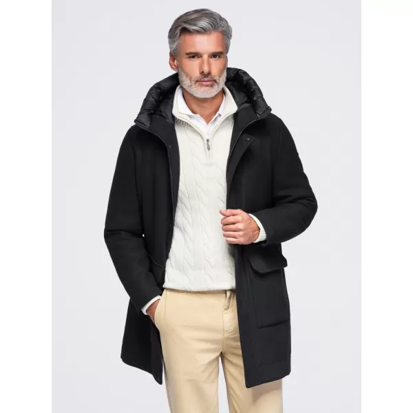  Férfi parka OMBRE OM-COWC-0161 FEKETE 