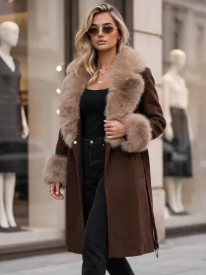Női kabát DSTREET TY6073 BARNA