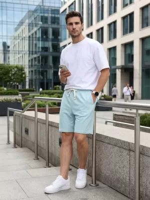 Férfi rövidnadrág DSTREET SX2631 VILÁGOSKÉK