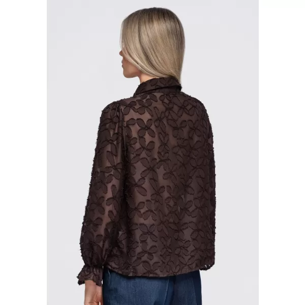 Női ing OMBRE OW-SH-E0074 BARNA 
