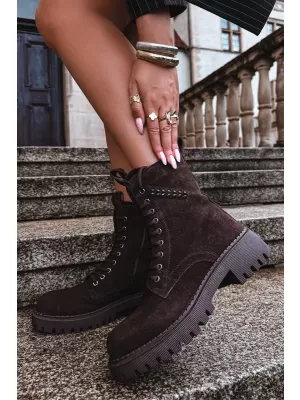 Női bokacsizma D&A JC62-1035 BARNA