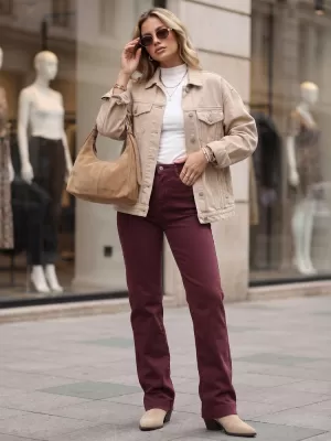 Női nadrág DSTREET UY3105 BURGUNDIA