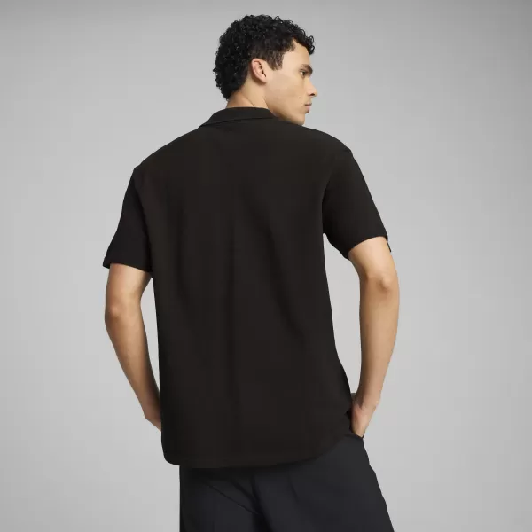  Férfi póló gallérral PUMA WARDROBE ESS PIQUE RELAXED POLO 62965701 PUMA FEKETE 