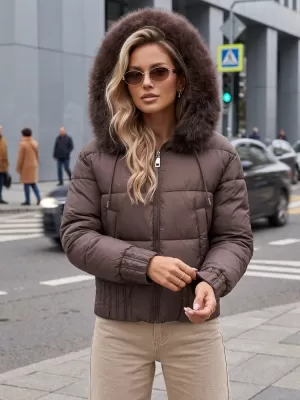Női kabát DSTREET TY5831 BARNA