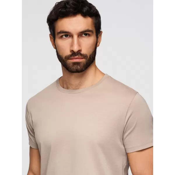  Férfi póló OMBRE OM-TSBS-0268 SZÜRKE-ZÖLD/FEHÉR/BÉZS 