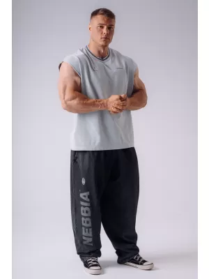 Férfi felsők NEBBIA OLYMPIA MUSCLE COVER 947 VILÁGOSSZÜRKE