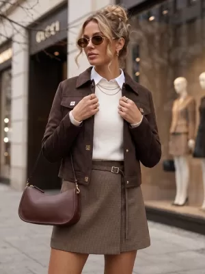 Női kabát DSTREET TY5881 BARNA
