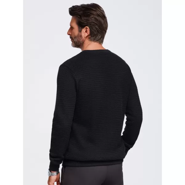  Férfi pulóver OMBRE OM-SWSW-0119 FEKETE 
