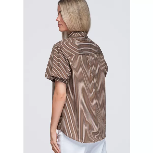  Női ing OMBRE OW-SH-E0067 BARNA 