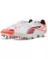 Futballcipők PUMA ULTRA 5 PLAY FG/AG 108169-01 FEHÉR/FEKETE/VILÁGÍTÓ VÖRÖS