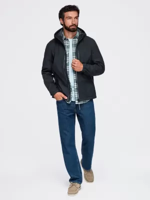 Férfi softshell kabát OMBRE OM-JANP-0292 FEKETE