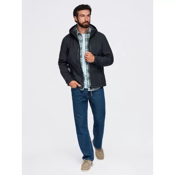  Férfi softshell kabát OMBRE OM-JANP-0292 FEKETE 