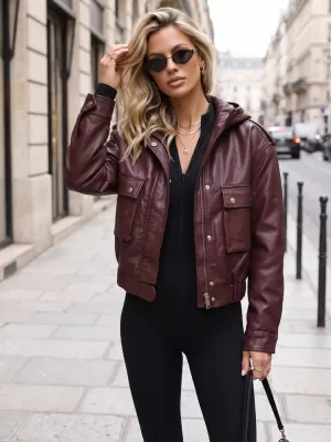 Női kabát DSTREET TY5855 BORDÓ