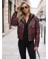 Női kabát DSTREET TY5855 BORDÓ