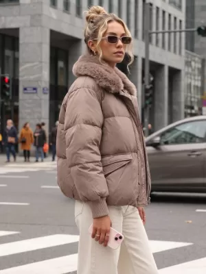 Női kabát DSTREET TY5820 BARNA