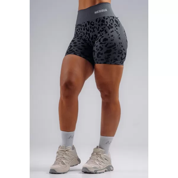  Kompressziós push-up rövidnadrág leopárdmintával NEBBIA PRIMAL 856 FEKETE LEOPÁRD 