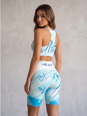 Női prémium térdig érő leggings (új méretek) ALTISPORT VOJ/ALW083LEG06 FEHÉR KÉK