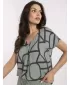 Női blúz SUBLEVEL D73771M11171D KHAKI/FEKETE