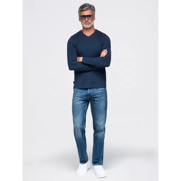  Férfi póló OMBRE OM-LSBL-0143 SÖTÉTKÉK 