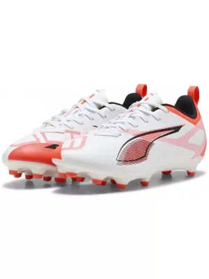 Gyerek focicipő PUMA ULTRA 5 PLAY FG/AG JR 108170-01 FEHÉR/FEKETE/VILÁGÍTÓ VÖRÖS