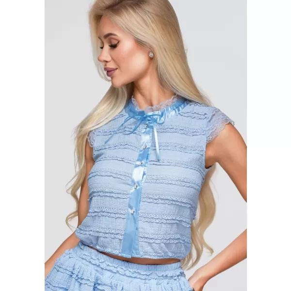  Női blúz OMBRE OW-TS-E0066 KÉK 