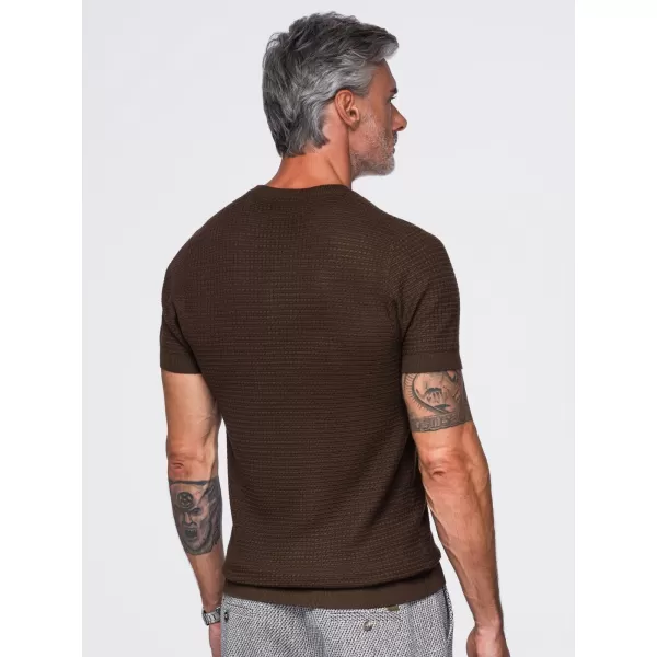  Férfi póló OMBRE OM-TSCT-0303 BARNA 