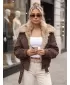 Női kabát DSTREET TY5701 BARNA